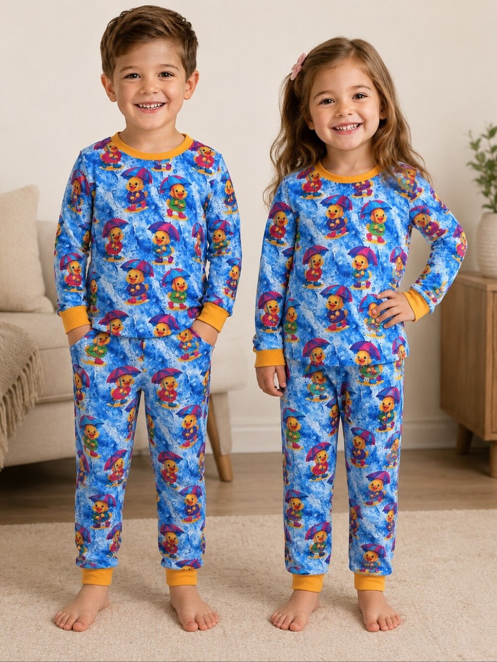 Duck Print Bamboo Pajama Set NWOT